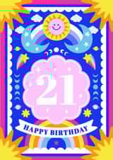 Happy 21st Birthday Card Cosmic Moon created by Creative Joy