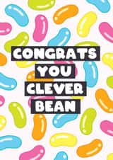 Well Done Clever Bean Congratulations Card created by Bev O'Connor || @oconnordesign