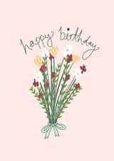 Floral Happy Birthday Card 1000 created by CardsbyAliceUK