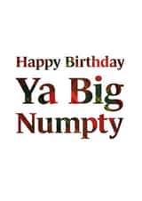 Happy Birthday Ya Big Numpty created by Scottish Greetings