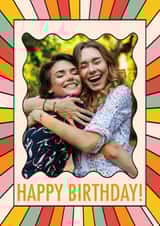 Personalised Birthday Photo Card created by Kitty Strand - Birthday Photo Card - Retro and Groovy