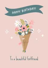 Flowers Birthday card for Girlfriend created by Evie Garnett Designs