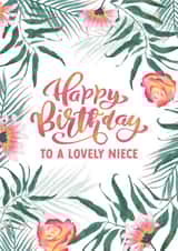 Tropical Flowers Birthday Card for a lovely Niece! created by Evie Garnett Designs