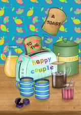 A toast to the happy couple wedding or engagement card. created by Peach Nut Studio