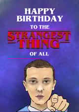 Stranger Things Birthday Card created by Rosie Johnson Illustrates