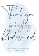 Bridesmaid thank you card created by Little Blue Door Studio