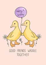 Cute Duck Birthday Card created by CardsbyAliceUK