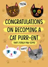 Congratulations On Becoming A Cat Purr-ent! created by Holly Bushnell Illustration