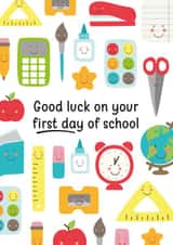 Good Luck on Your First Day of School Card – Cute Back to School Card - Primary created by Tiger Feet Creations