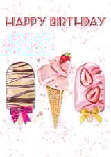 Happy Birthday Strawberry Ice Creams  created by Leanne Mullen