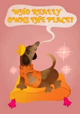 Who owns the place Dachshund card created by Hannah Hibbert
