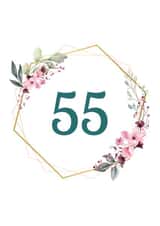 Floral birthday card 55 created by 1987 by Rachel