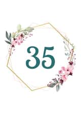 Floral birthday card 35 created by 1987 by Rachel