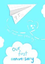 First anniversary paper plane created by Palette&Petal