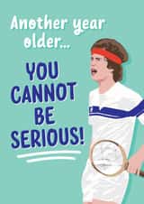 Wimbledon Tennis John McEnroe Birthday Card created by Lucy Marie Design
