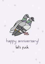 Birds fucking anniversary card created by dirty birds