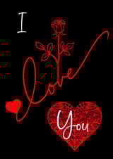 I Love You Elegant Rose Card For Your Favourite Person created by Mrs Pink