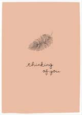 Sympathy, Thinking of you, Feather Designed greeting card created by la la la Designs