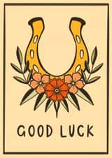 Traditional Tattoo Style Good Luck Card  created by Phoebe Harris