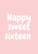 Sweet Sixteen pink card created by Proper job studio