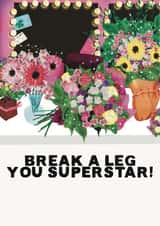 Sweet Card for Luck in Theatre - Break A Leg Card created by Flockadoodle