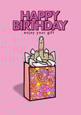 Middle Finger Gift Bag - Birthday - For Her - Flowers created by fyou cards