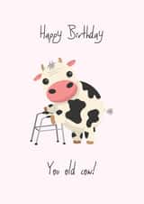 Cute Old Cow Birthday Card created by Crafty Pig Studio