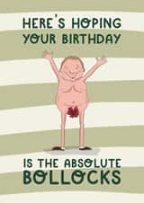 Funny Bollocks birthday card. Perfect for husband, boyfriend and more created by Running with Scissors