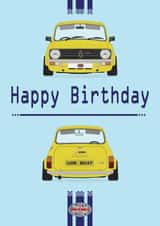 British Mini Retro Birthday Card 1000 created by retro.cards
