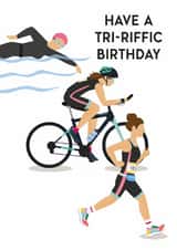 Triathlon Female Birthday - ironman triathlon - sport birthday - female sport created by Helen Richmond