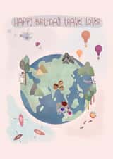 Happy birthday travel lover! The world is your oyster! created by Sherbet Lemons