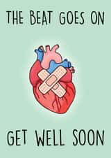 The beat goes on - Get well soon card - Open heart surgery card created by Prickly Cards