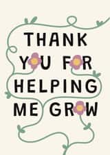 Flowers & vines thank you for helping me grow card created by Pogle & Twink