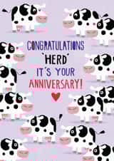 'Herd' it's your Anniversary! Cow design created by Pencilface