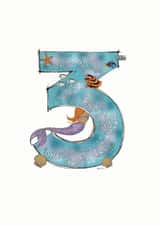 Happy 3rd Birthday illustrated mermaid card created by Helen Leslie Illustrator