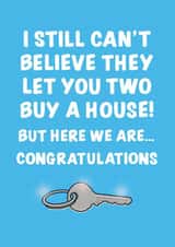 First home congratulations card created by Mark Wood Cartoonist