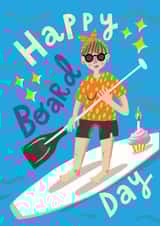Happy Board-Day! Stand Up Paddle Board (SUP) Birthday Card created by @AimeeStevens.Design