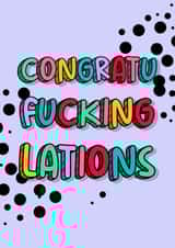 Congratulations rainbow typography well done card created by The Girl Next Draw Cards