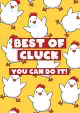 Good Luck Card - Exam Test - Funny Chicken - Best of Cluck - You Can Do It created by Bev O'Connor || @oconnordesign