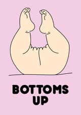 Cheeky Baby girl congratulations card created by Quinton cards