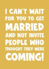 I can’t wait for you to get Married and not invite people who thought they were created by Naomi Park