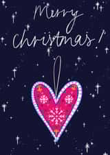 Merry Christmas Embroidered Heart Card created by Charlotte Nicholson Design