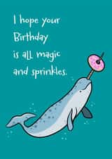 Birthday Narwhal with Sprinkle Donut created by Lisa Crisafi