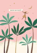 Arty Birthday/Love & Friendship Card - Tropical Girl - Trees created by Helen Mackay 