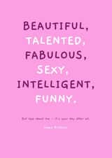 Female Qualities Birthday Card created by Jasmine & Rob