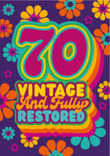 70th milestone birthday card – vintage 70 created by The Typecast Gallery