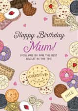 Happy Birthday Mum Biscuit Card 1001 created by Life's Little Doodles