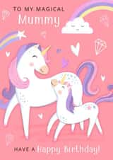 Birthday - For Mum - For Mummy - cute - unicorn - from kids created by Dalia Clark Design