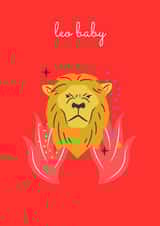 Leo Baby birthday card 1000 created by Nina Bombina