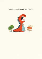 Children's ROAR-some birthday dinosaur card created by iDrew Illustration